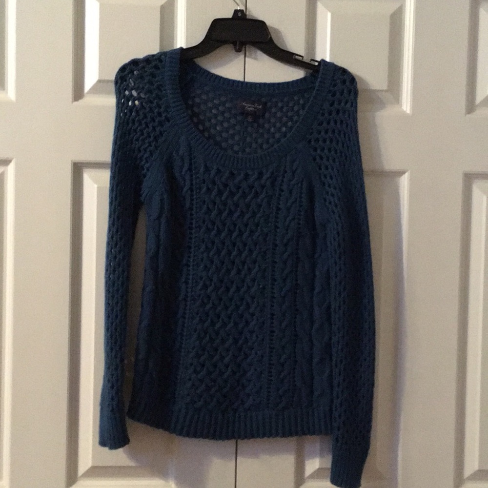 American Eagle Outfitters Turquoise Sweater